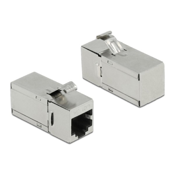 DELOCK keystone module RJ45 σε RJ45 90° 87142, Cat.6A, ασημί