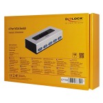 DELOCK VGA switch 87759, 4 ports, bidirectional, Full HD, ασημί