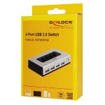 DELOCK switch USB Type B σε 4x USB 87762, bidirectional, ασημί