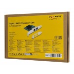 DELOCK κάρτα επέκτασης PCIe x1 σε 2x RJ45 Gigabit 88205, 1000Mbps