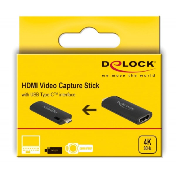 DELOCK αντάπτορας USB Type-C σε HDMI 88309, 4K/30Hz, μαύρος