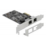 DELOCK κάρτα επέκτασης PCI x2 σε 2x RJ45 Gigabit LAN 89530, 2.5 Gbps