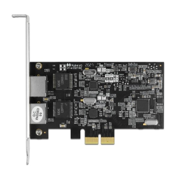 DELOCK κάρτα επέκτασης PCI x2 σε 2x RJ45 Gigabit LAN 89530, 2.5 Gbps