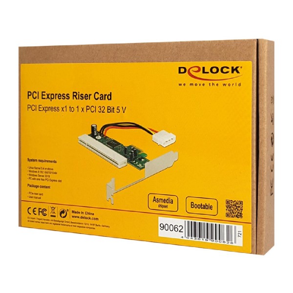 DELOCK κάρτα επέκτασης PCI σε PCI 32 Bit 5V 90062