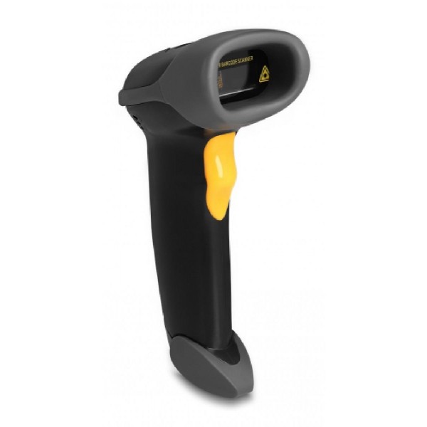 DELOCK USB barcode scanner 1D 90584, με καλώδιο σύνδεσης & βάση, μαύρο