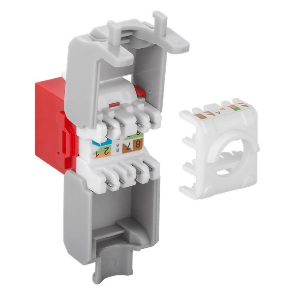 GOOBAY Keystone module RJ45 CAT 6A 90689, UTP, κόκκινο