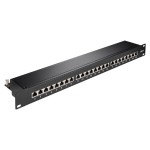 GOOBAY patch panel 90854, 19"/1U, 24x ports, CAT 6a STP, μαύρo