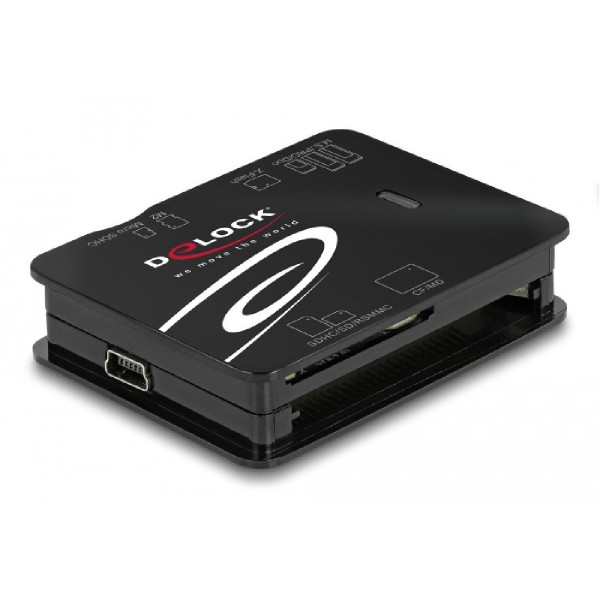 DELOCK card reader 91007 για Micro SD/SD/CF/MS/xD/M2, μαύρο