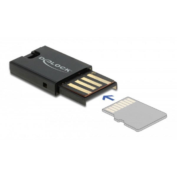 DELOCK card reader USB 2.0 91603 για κάρτες μνήμης micro SD, μαύρο