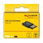 DELOCK card reader USB 2.0 91603 για κάρτες μνήμης micro SD, μαύρο