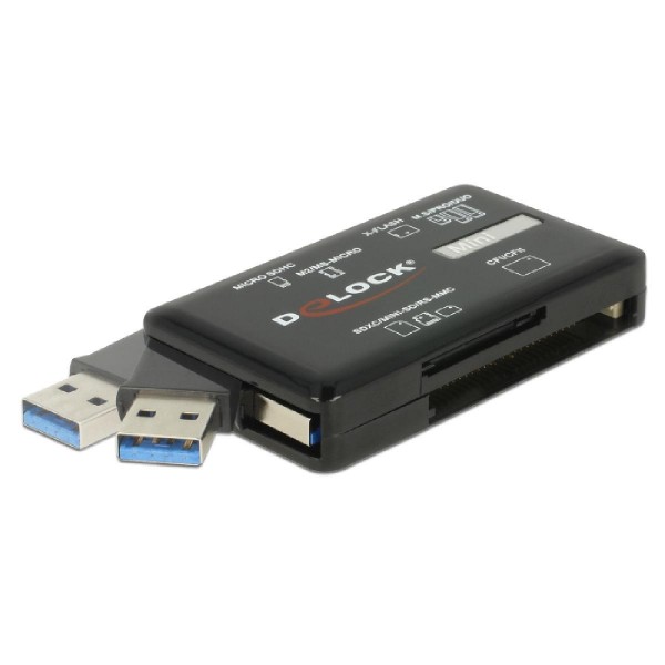 DELOCK card reader USB 3.2 91758 για CF/SD/Micro SD/MS/M2/xD, μαύρο