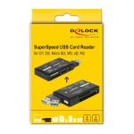 DELOCK card reader USB 3.2 91758 για CF/SD/Micro SD/MS/M2/xD, μαύρο