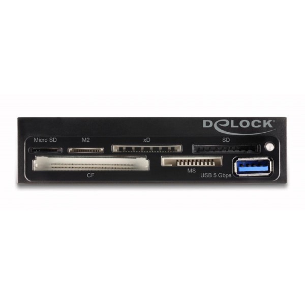 DELOCK USB 19-pin card reader 91759, CF/SD/micro SD/xD/MS/M2/USB, 5Gbps