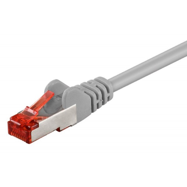 GOOBAY καλώδιο δικτύου 92455, CAT 6 S/FTP, copper, 250MHz, 0.15m, γκρι