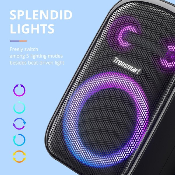 TRONSMART φορητό ηχείο Halo 110 με μικρόφωνο, 60W, 12000mAh, LED, μαύρο