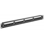 GOOBAY patch panel 93866, 19"/1U, 24x θύρες δικτύου, CAT 6, μαύρo