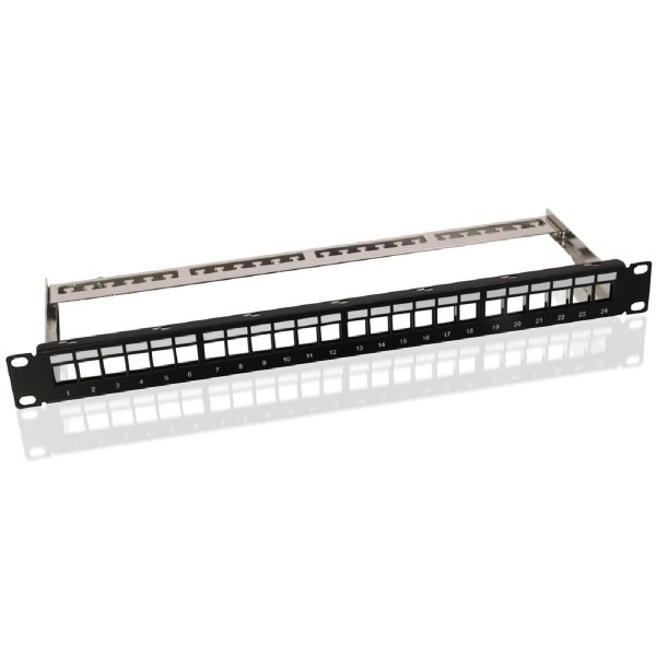 GOOBAY Keystone patch panel 95743, 19"/1U, 24x ports, μαύρo