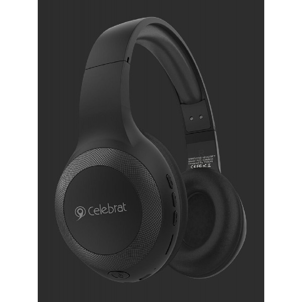 CELEBRAT headphones με μικρόφωνο A23-ΒΚ, bluetooth, 40mm, μαύρο