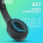 CELEBRAT headphones A27, wireless & wired, Bluetooth 5.3, Φ40mm, μαύρα