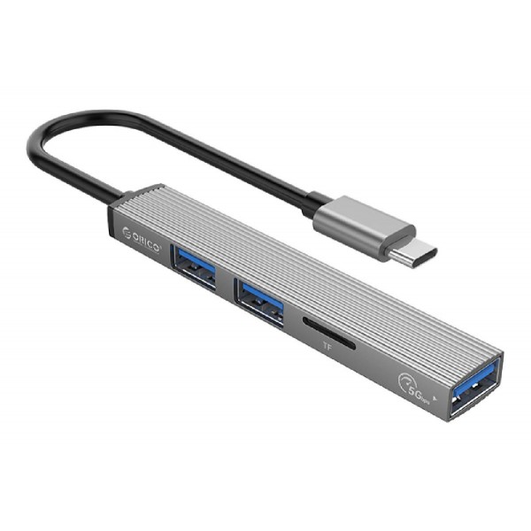 ORICO USB Type-C hub AH-12F, 3x USB ports, TF port, γκρι