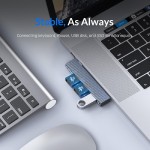 ORICO USB-C hub AH-W13 με 3x USB θύρες, 5Gbps, γκρι