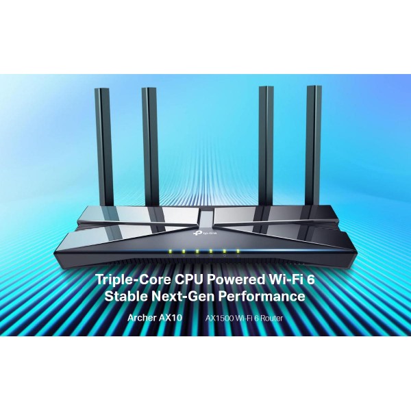 TP-LINK Router Archer AX10, AX1500 Wi-Fi 6, 1.5 Gbps, Ver. 1.0