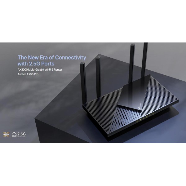 TP-LINK Router Archer AX55 Pro, WiFi 6, 3Gbps AX3000, Dual Band, V.1.0