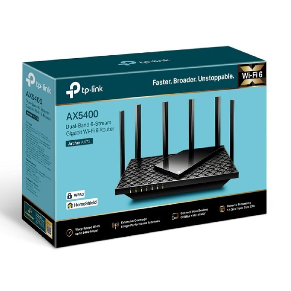 TP-LINK Router Archer AX73, WiFi 6, AX5400, Dual Band, Ver. 1.0