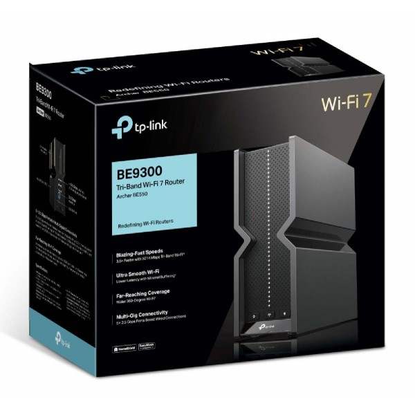 TP-LINK router Archer BE550, WiFi 7, 9214Mbps BE9300, Tri-Band, Ver. 1.0