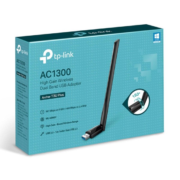 TP-LINK USB αντάπτορας δικτύου Archer T3U Plus, AC1300, MU-MIMO, Ver 1.0