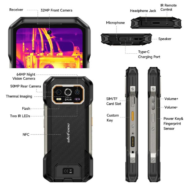 ULEFONE smartphone Armor 27T Pro, 6.78", 12/256GB, 5G, IP68/IP69K, μαύρο