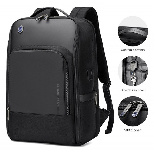 ARCTIC HUNTER τσάντα πλάτης B00403-GY με θήκη laptop, USB, γκρι, Laptop 15.6