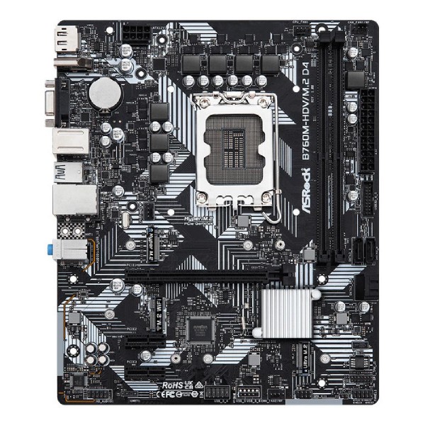 ASROCK μητρική B760M-HDV/M.2 D4, 2x DDR4, s1700, USB 3.2 Gen1, mATX