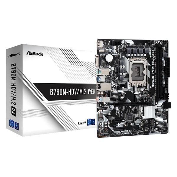 ASROCK μητρική B760M-HDV/M.2 D4, 2x DDR4, s1700, USB 3.2 Gen1, mATX