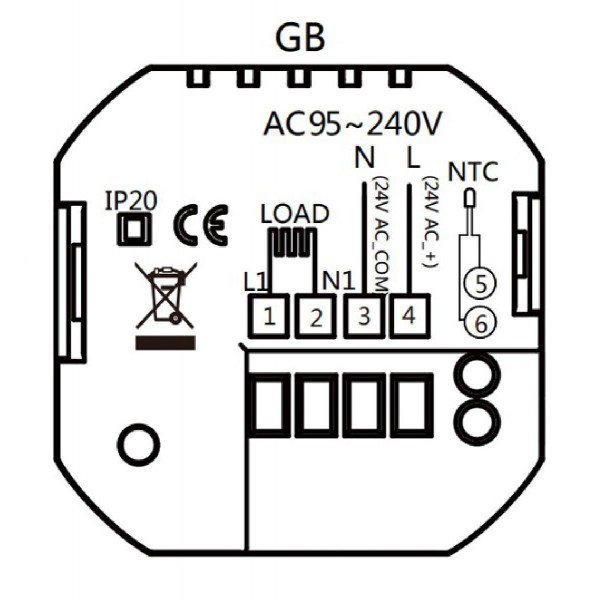 Smart θερμοστάτης χώρου BHT-009GBLW, πετρελαίου, Wi-Fi, μαύρος