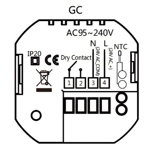 Smart θερμοστάτης χώρου BHT-009GCLW, αερίου, Wi-Fi, μαύρος