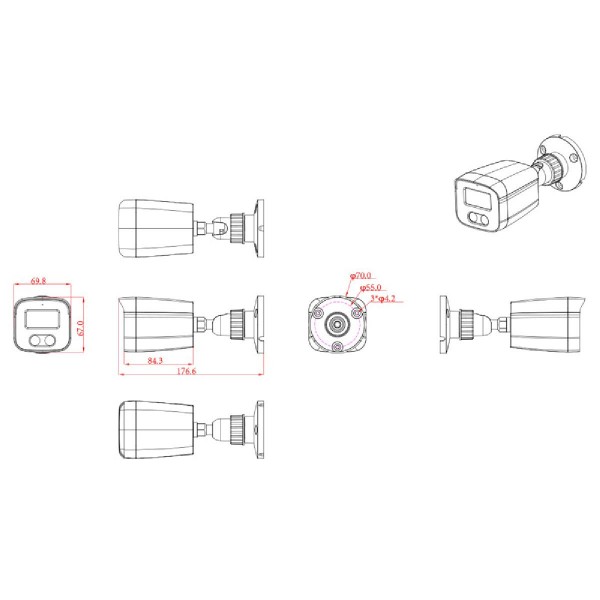 LONGSE IP κάμερα BMSDFG400W, WiFi, 2.8mm, 1/3" CMOS, 4MP, SD, IP67