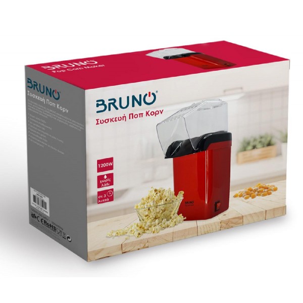 BRUNO συσκευή παρασκευής ποπ-κορν BRN-0085, 1200W, κόκκινη