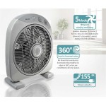 BRUNO ανεμιστήρας Box Fan BRN-0184, επιτραπέζιος/δαπέδου, 38W 32cm, γκρι