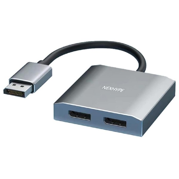 POWERTECH splitter DisplayPort σε 2x DisplayPort CAB-DP068, 4K/60Hz, γκρι