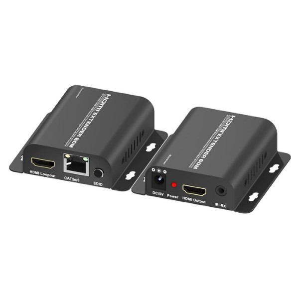 POWERTECH HDMI Video Extender CAB-H148, CAT5e/6, Full HD, 3D, IR, 60m