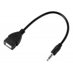 POWERTECH καλώδιο 3.5mm σε USB 2.0 female CAB-J055, 0.5m, μαύρο