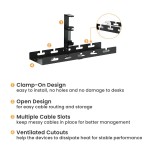 BRATECK cable management γραφείου CC11-10-1, μεταλλικό, 40x12.9x19cm, μαύρο