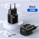 USAMS φορτιστής τοίχου US-CC124, USB Τype-C, 20W, μαύρος