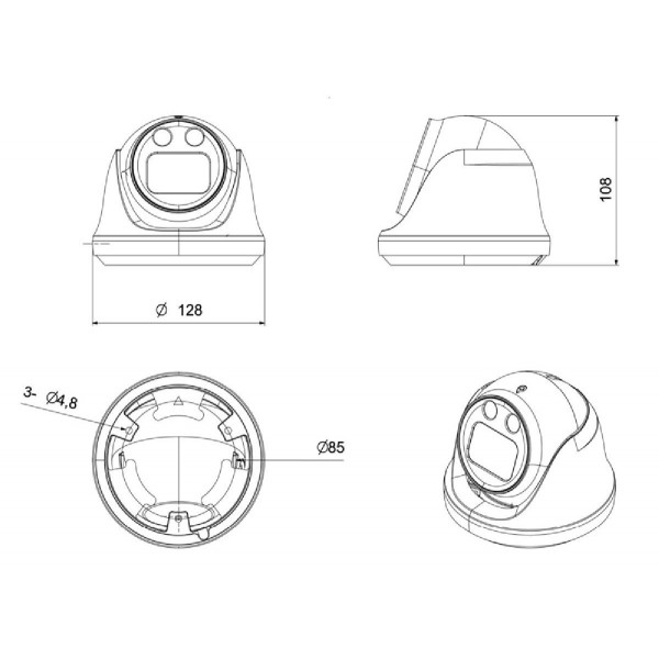 LONGSE IP κάμερα CMLBFG400WH, 2.8mm, 4MP, αδιάβροχη IP67, PoE