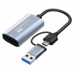 CABLETIME HDMI video capture CT-ACHC-AG, USB & USB-C, 4K/60Hz, γκρι