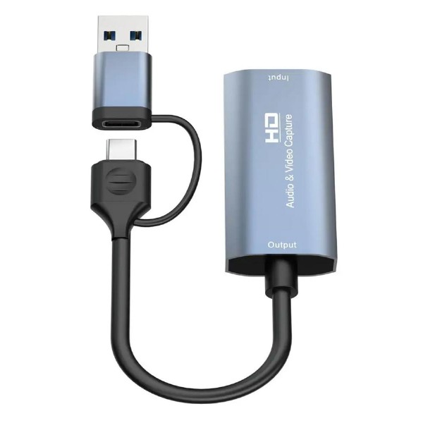 CABLETIME HDMI video capture CT-ACHC-AG, USB & USB-C, 4K/60Hz, γκρι