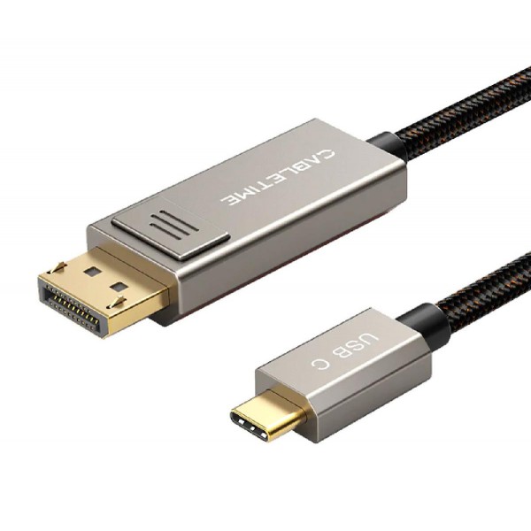 CABLETIME καλώδιο USB-C σε DisplayPort CT-CBD8K, 8K/60Hz, 2m, μαύρο