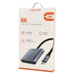 CABLETIME docking station CT-CM2D8K-AG, 4 θυρών, USB-C, 8K, 100W, γκρι