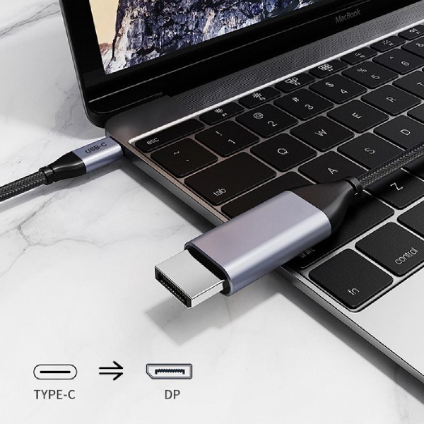 CABLETIME καλώδιο USB-C σε DisplayPort CT-CMDP2, 4K/30Hz, 1.2m, μαύρο